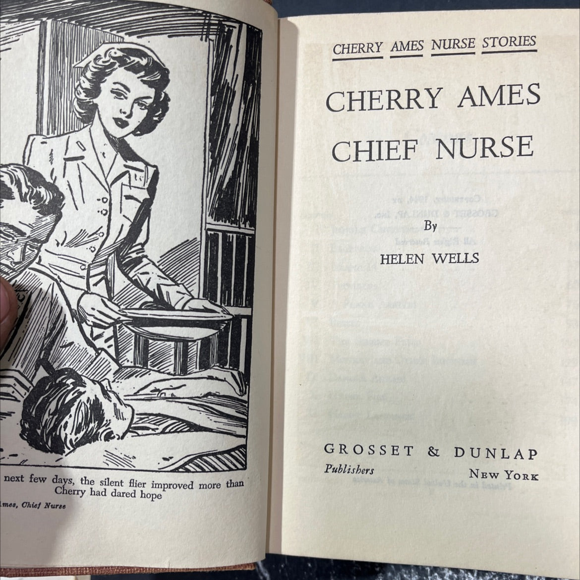 cherry ames chief nurse book, by helen wells, 1944 Hardcover image 2