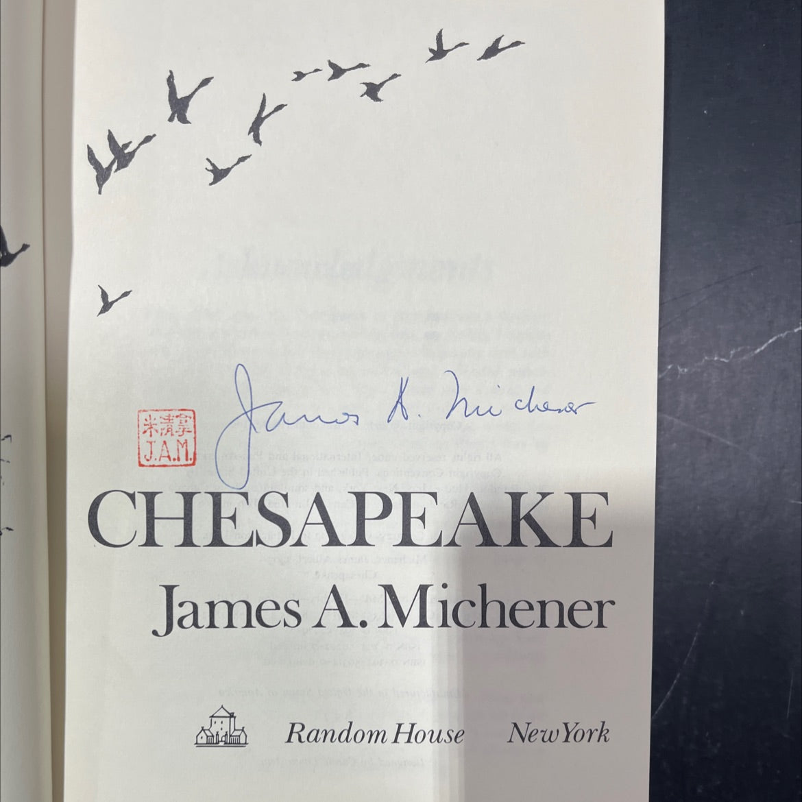 SIGNED chesapeake book, by james a. michener, 1978 Hardcover, First Edition image 2