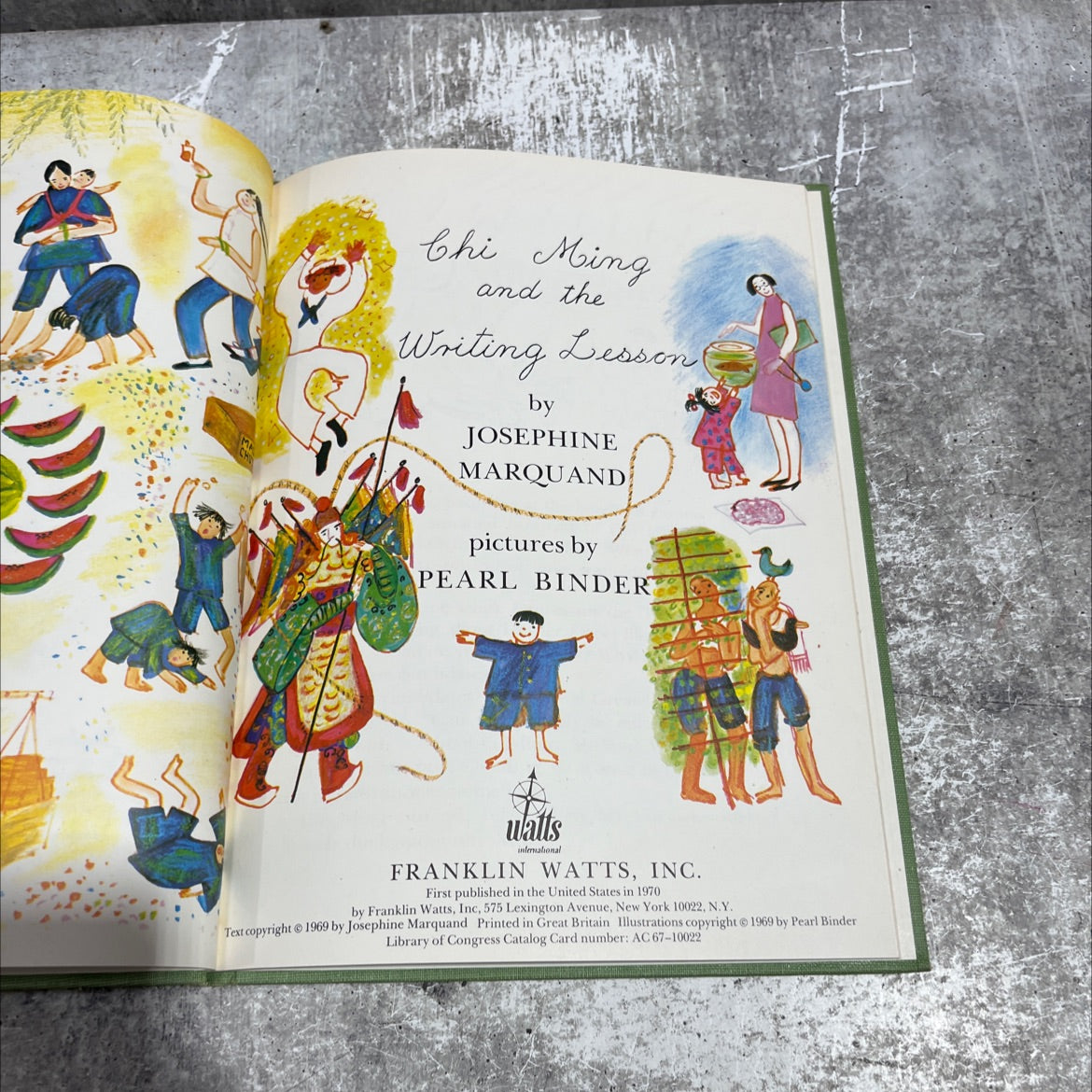 chi ming and the writing lesson book, by josephine marquand, 1970 Hardcover image 2