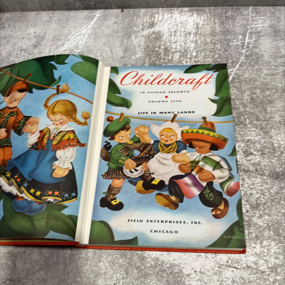childcraft in fifteen volumes volume five life in many lands book, by R. Buerg, 1954 Hardcover image 2