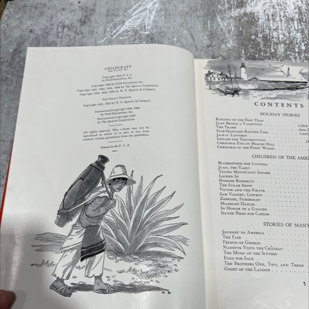 childcraft in fifteen volumes volume five life in many lands book, by R. Buerg, 1954 Hardcover image 3