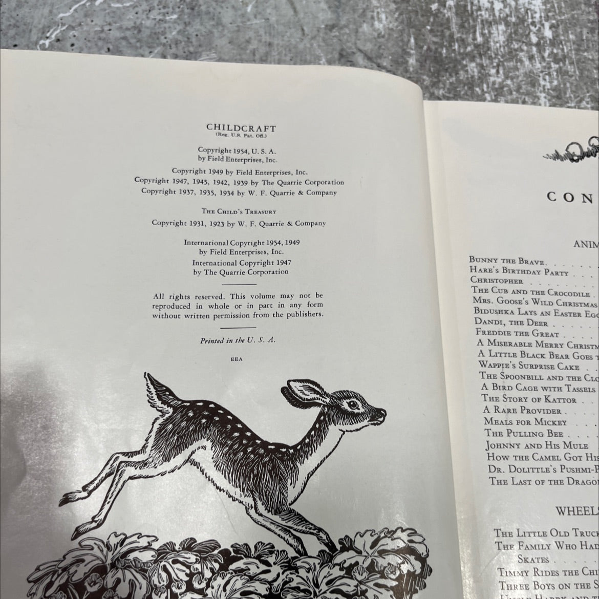 childcraft in fifteen volumes volume four animal friends and adventures book, by field enterprises, inc., 1954 Hardcover image 3