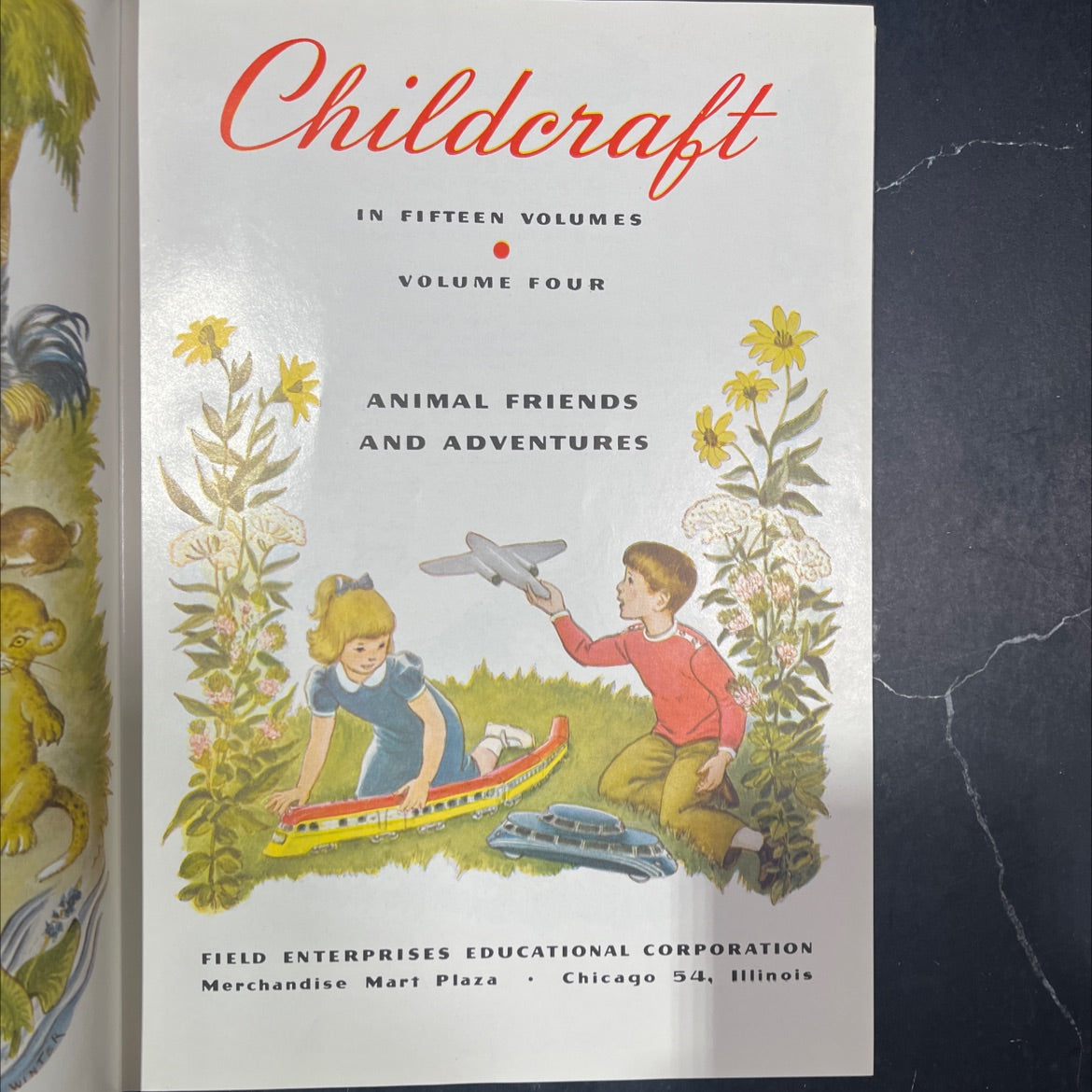 childcraft in fifteen volumes volume four animal friends and adventures book, by unknown, 1954 Hardcover image 2