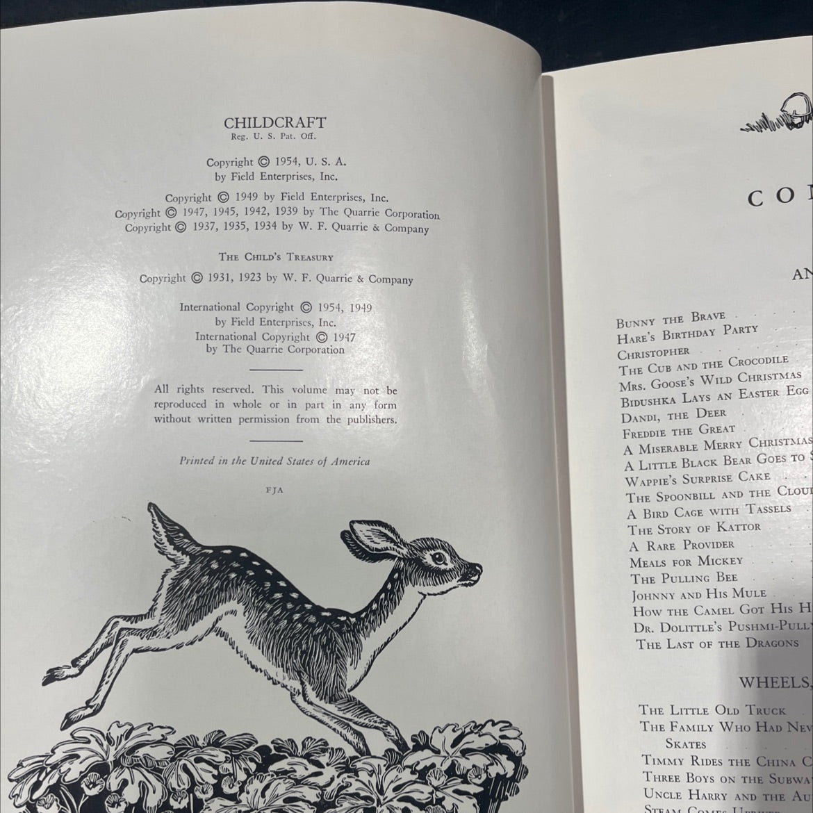 childcraft in fifteen volumes volume four animal friends and adventures book, by unknown, 1954 Hardcover image 3