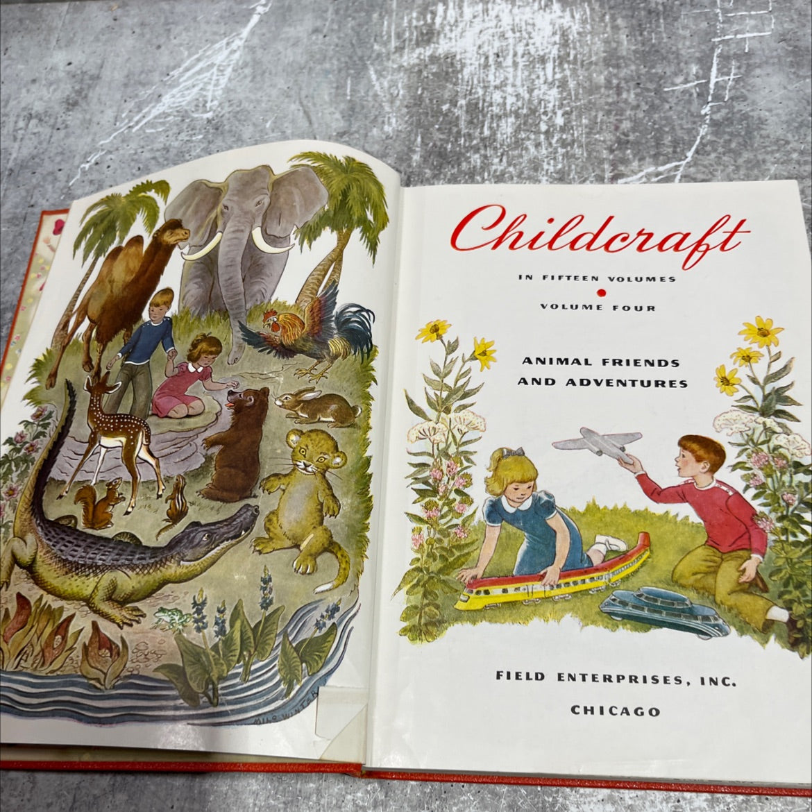 childcraft in fifteen volumes volume four animal friends and adventures book, by field enterprises, inc., 1954 Hardcover image 2