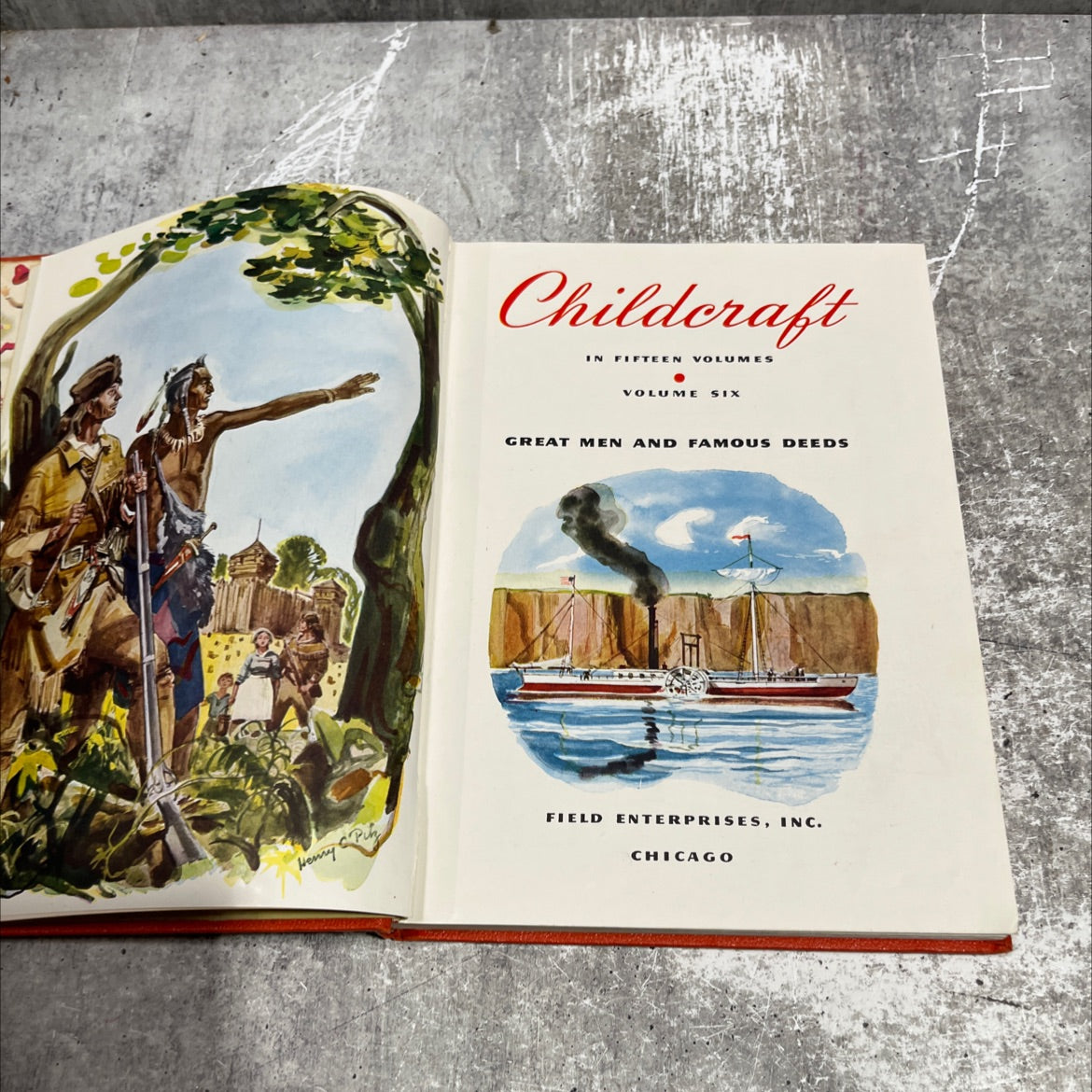 childcraft in fifteen volumes volume six great men and famous deeds book, by Henry Pin, 1954 Hardcover image 2