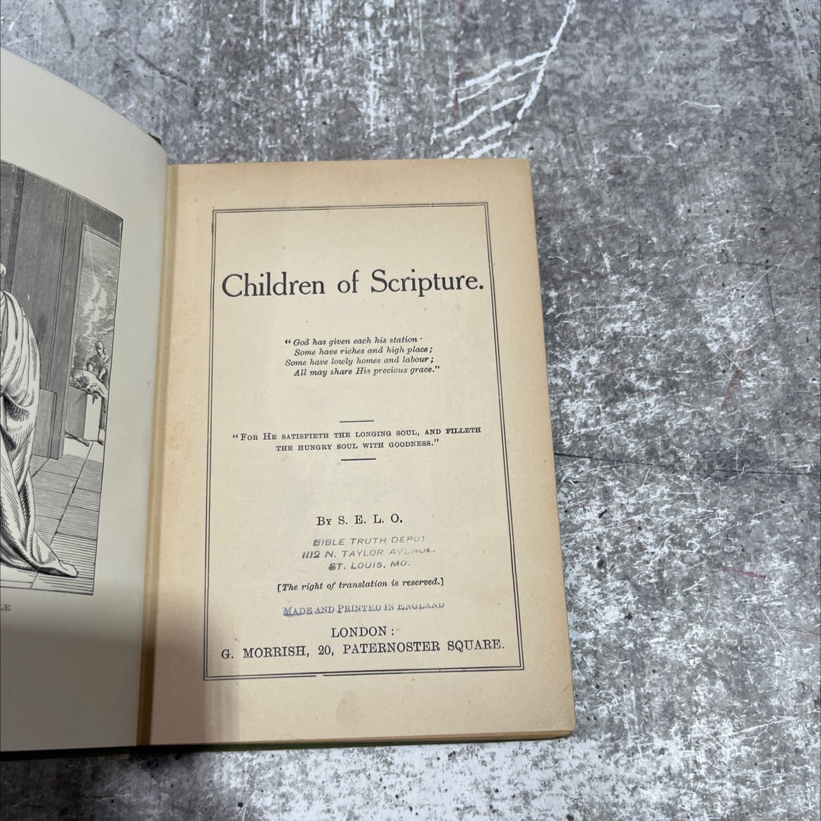 children of scripture book, by S. E. L. O., 1970 Hardcover image 2