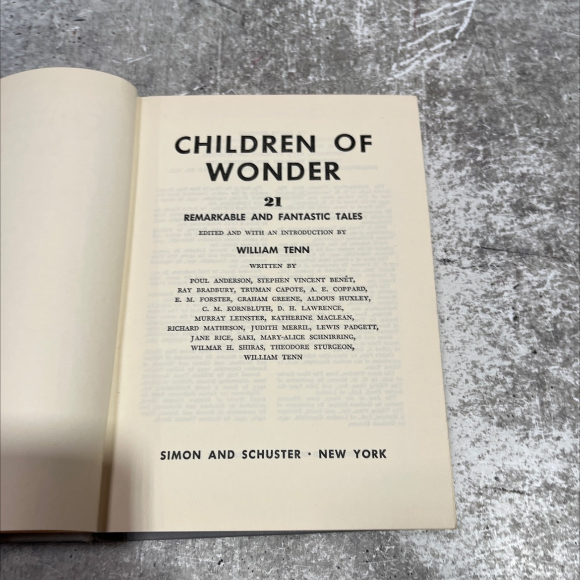 children of wonder 21 remarkable and fantastic tales book, by william tenn, 1953 Hardcover image 2