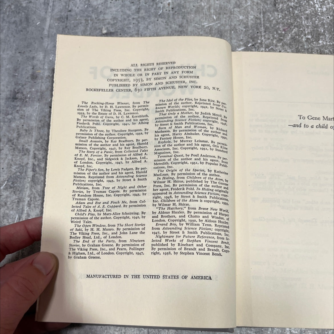 children of wonder 21 remarkable and fantastic tales book, by william tenn, 1953 Hardcover image 3