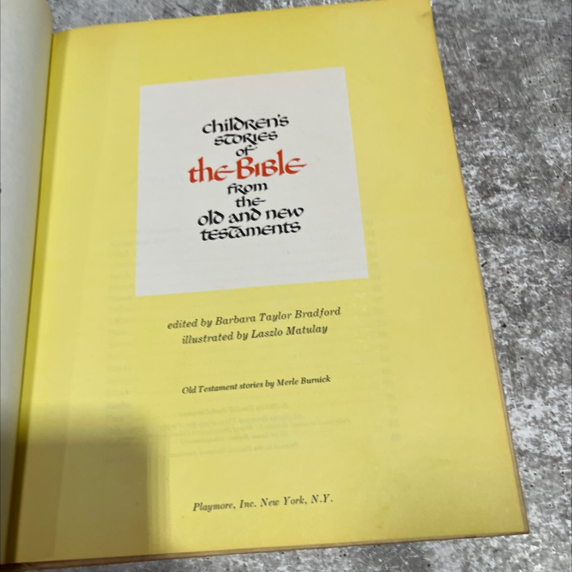 children's stories of the bible from the old and new testaments book, by Barbara Taylor Bradford, 1968 Hardcover image 2