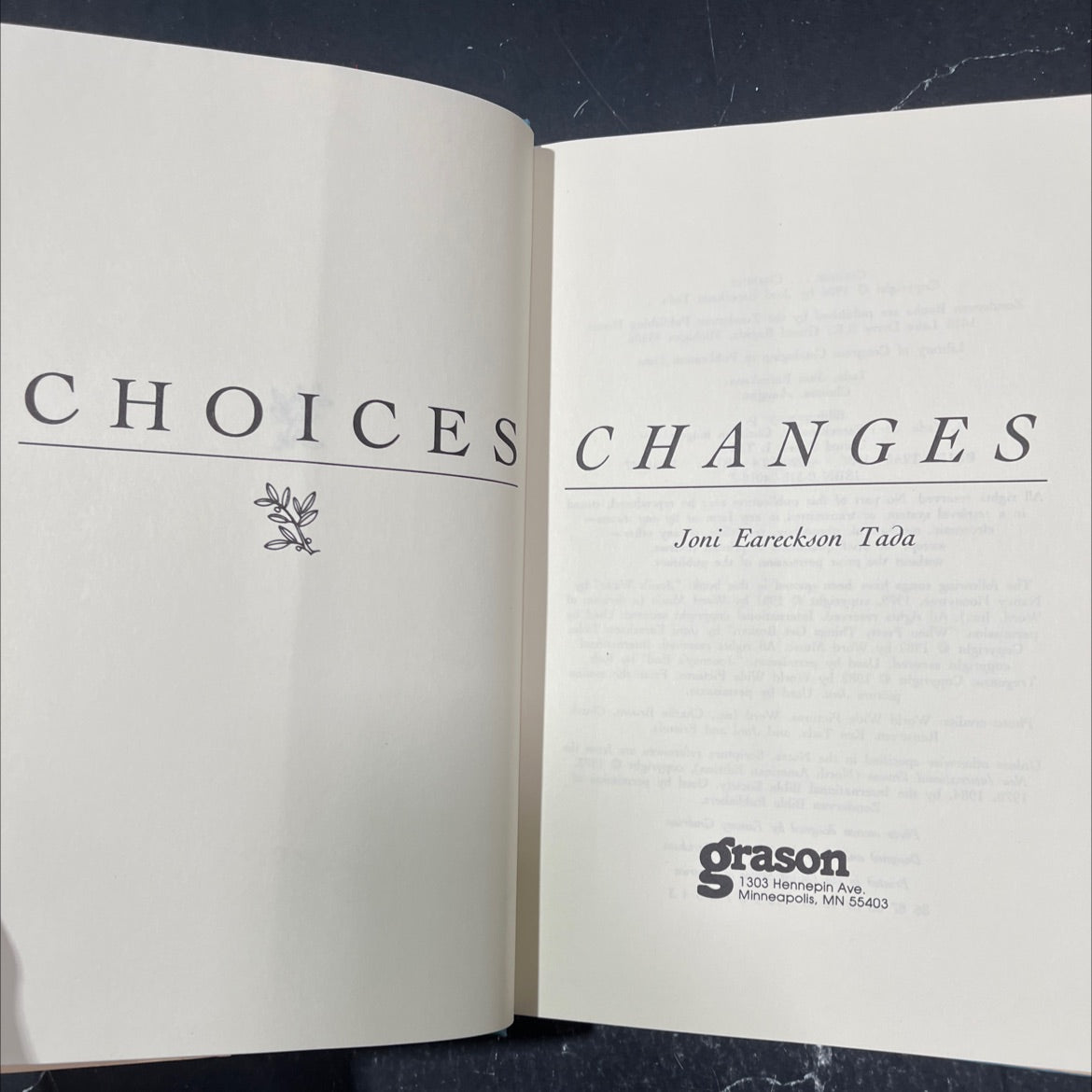 choices changes book, by Joni Eareckson Tada, 1986 Hardcover image 2