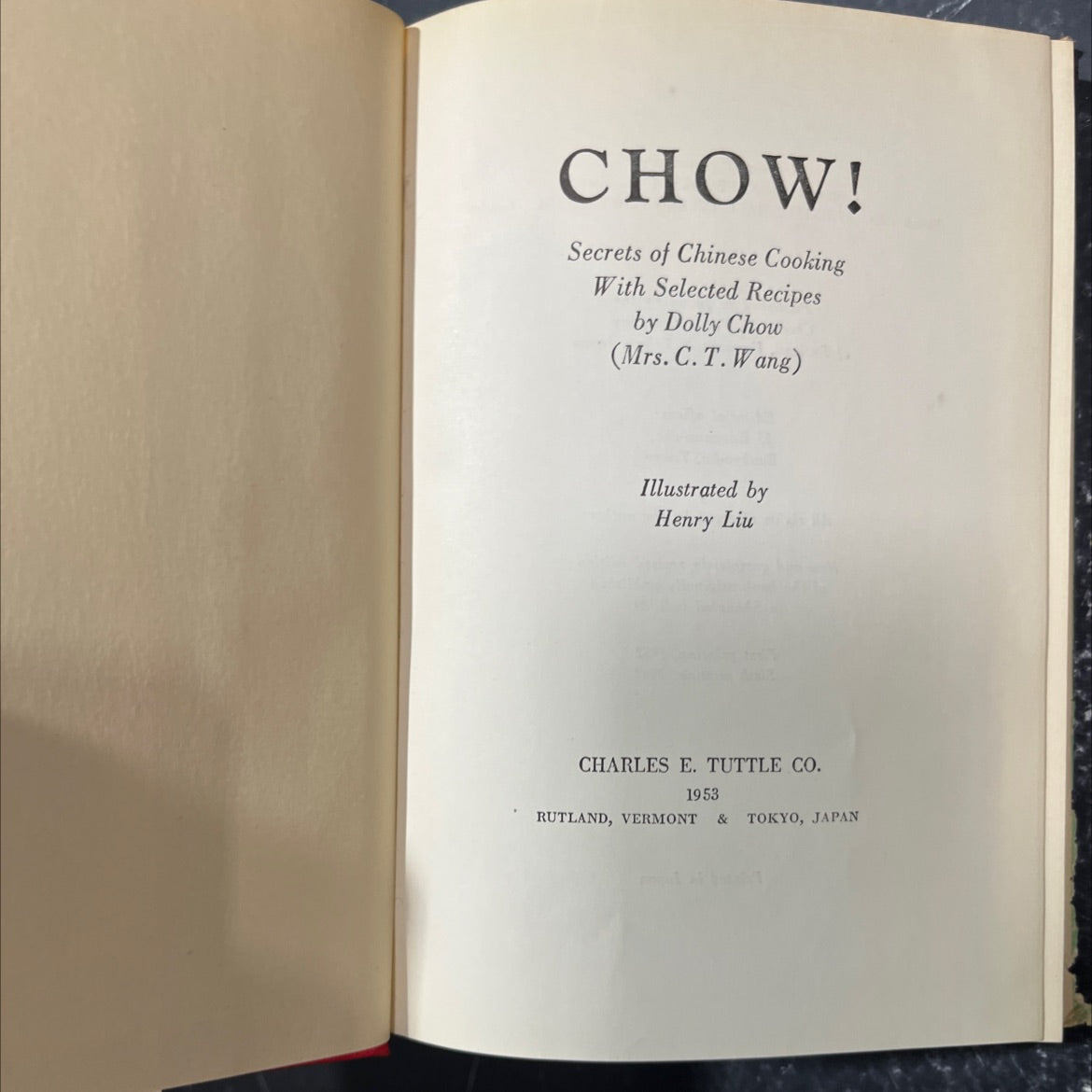 chow! secrets of chinese cooking with selected recipes book, by dolly chow, 1962 Hardcover image 2