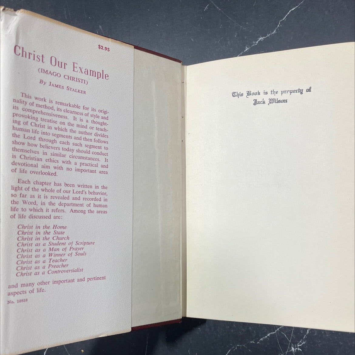 christ our example book, by james stalker, 1960 Hardcover image 4