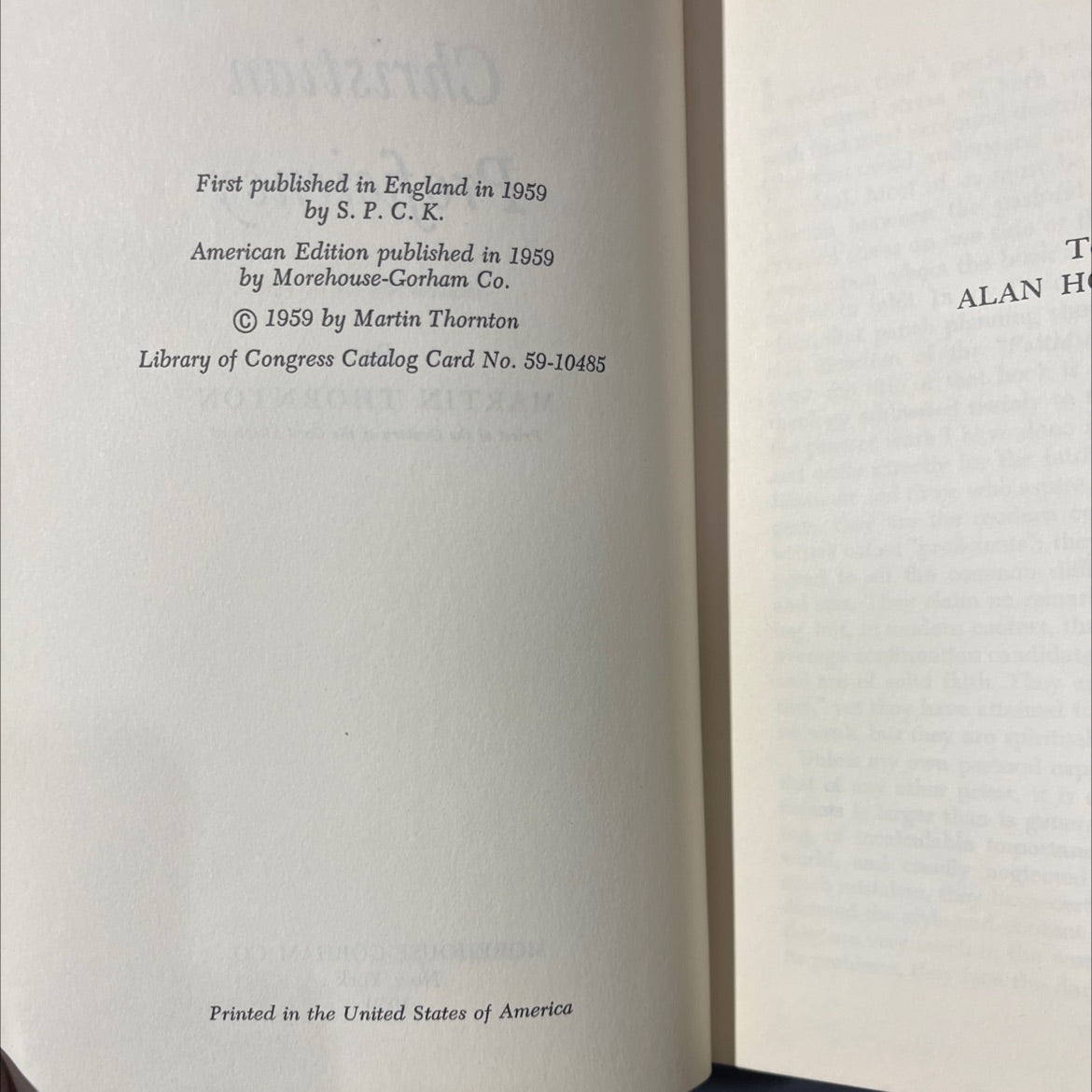 christian proficiency book, by martin thornton, 1959 Hardcover image 3