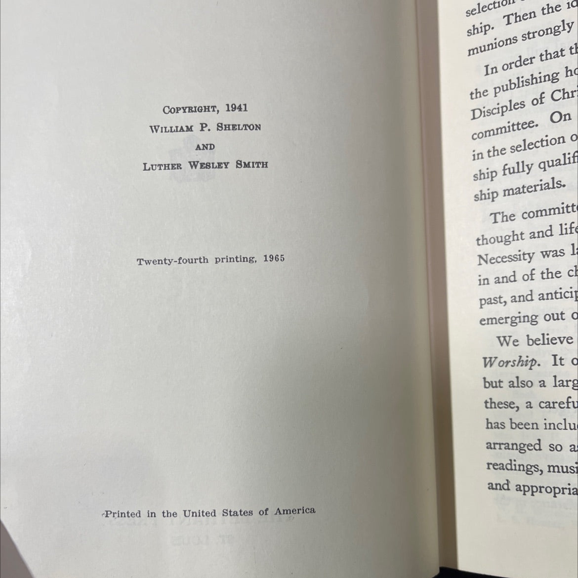 christian worship a hymnal book, by william p. shelton and luther wesley smith, 1965 Hardcover image 3