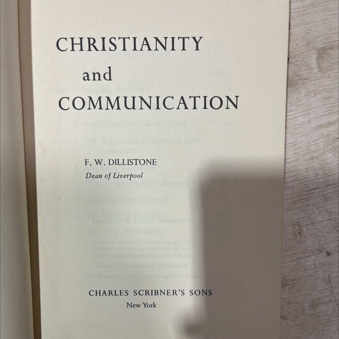 christianity and communication book, by f. w. dillistone, 1956 Hardcover, Vintage image 2
