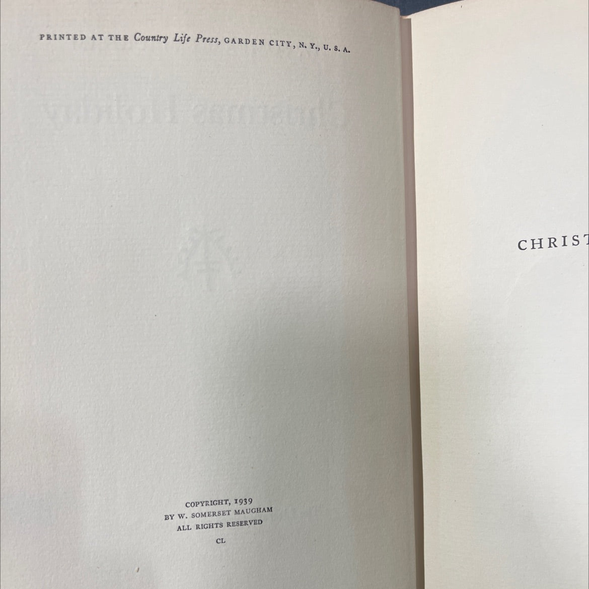 christmas holiday book, by w. somerset maugham, 1939 Hardcover image 3
