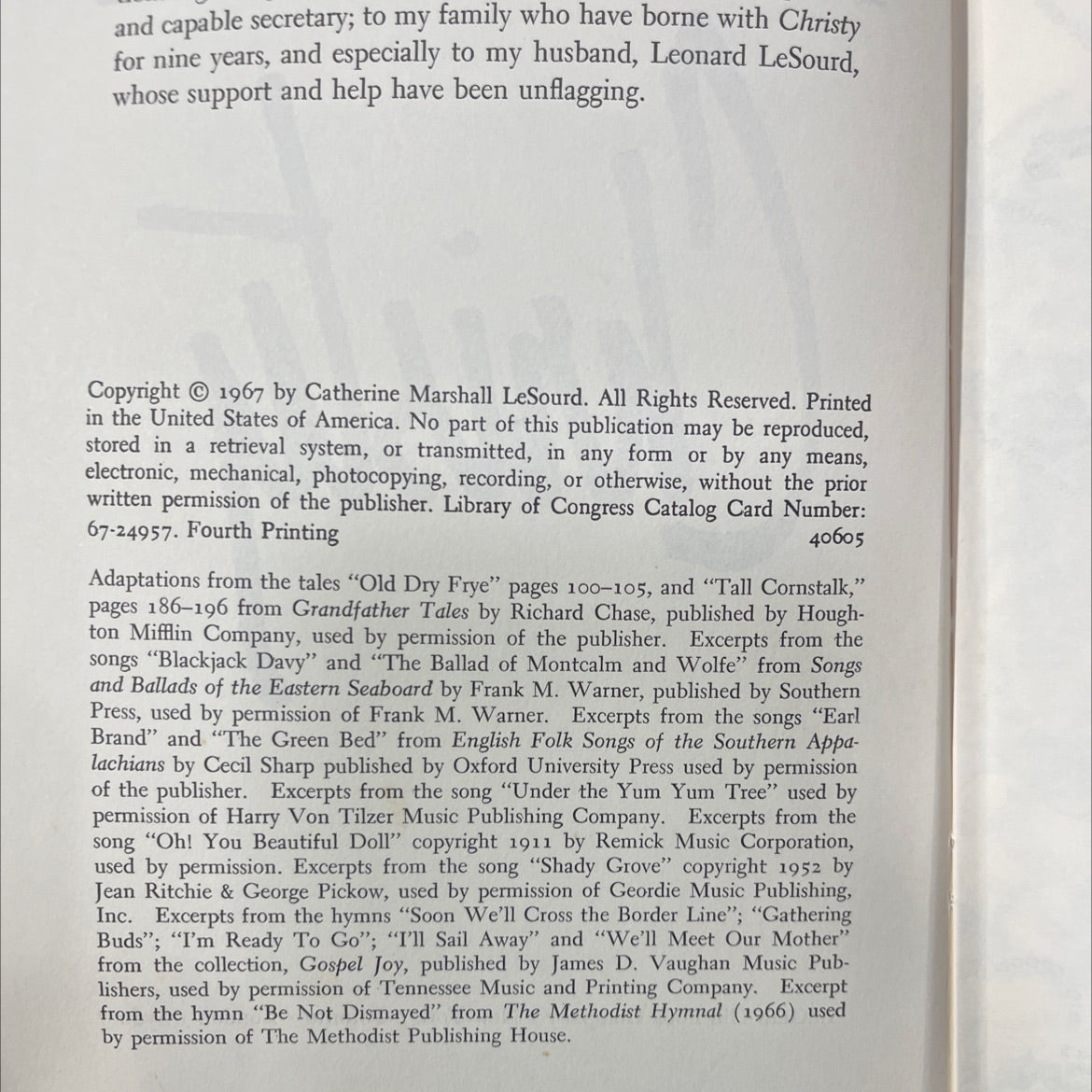 christy book, by catherine marshall, 1967 Hardcover image 3