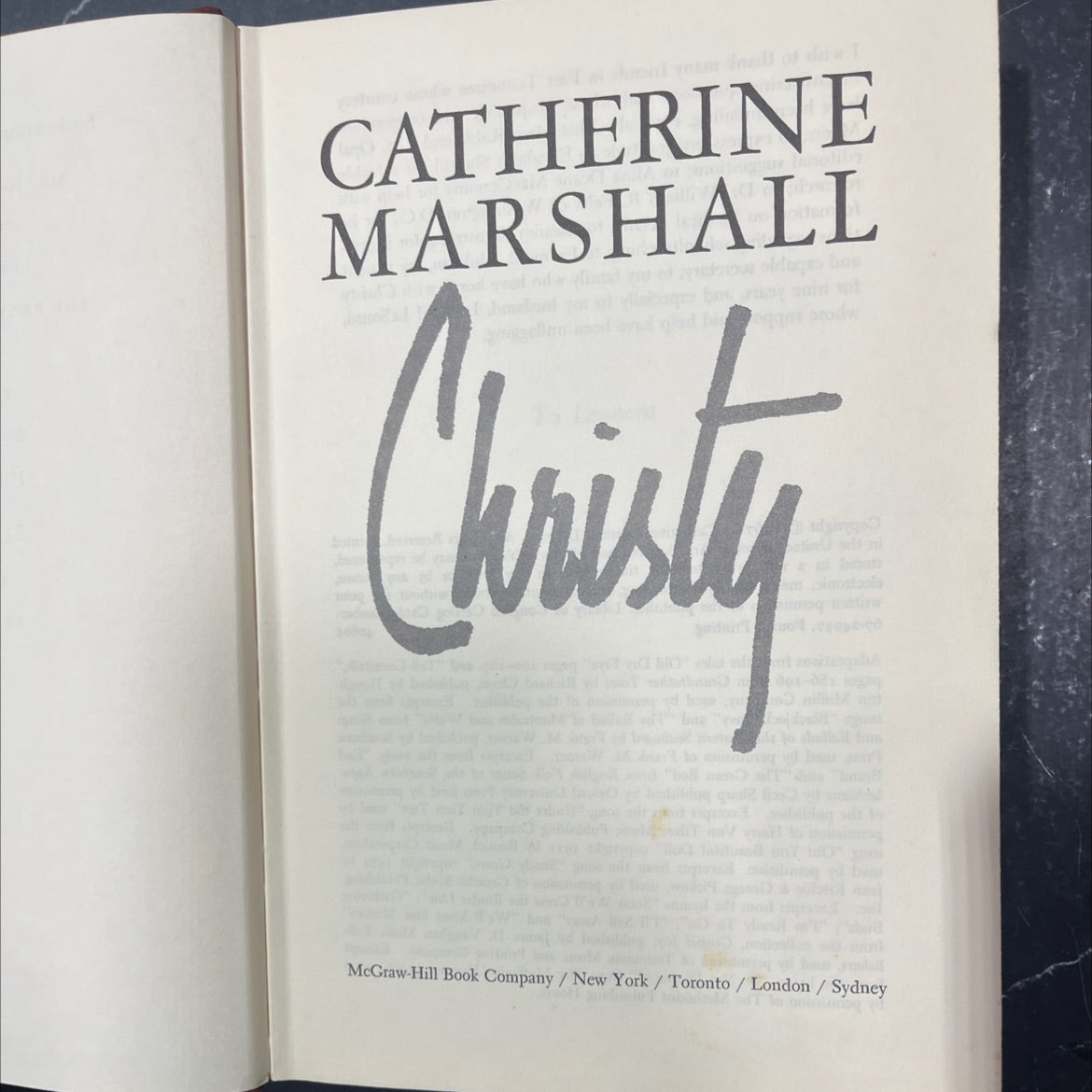 christy book, by catherine marshall, 1967 Hardcover image 2