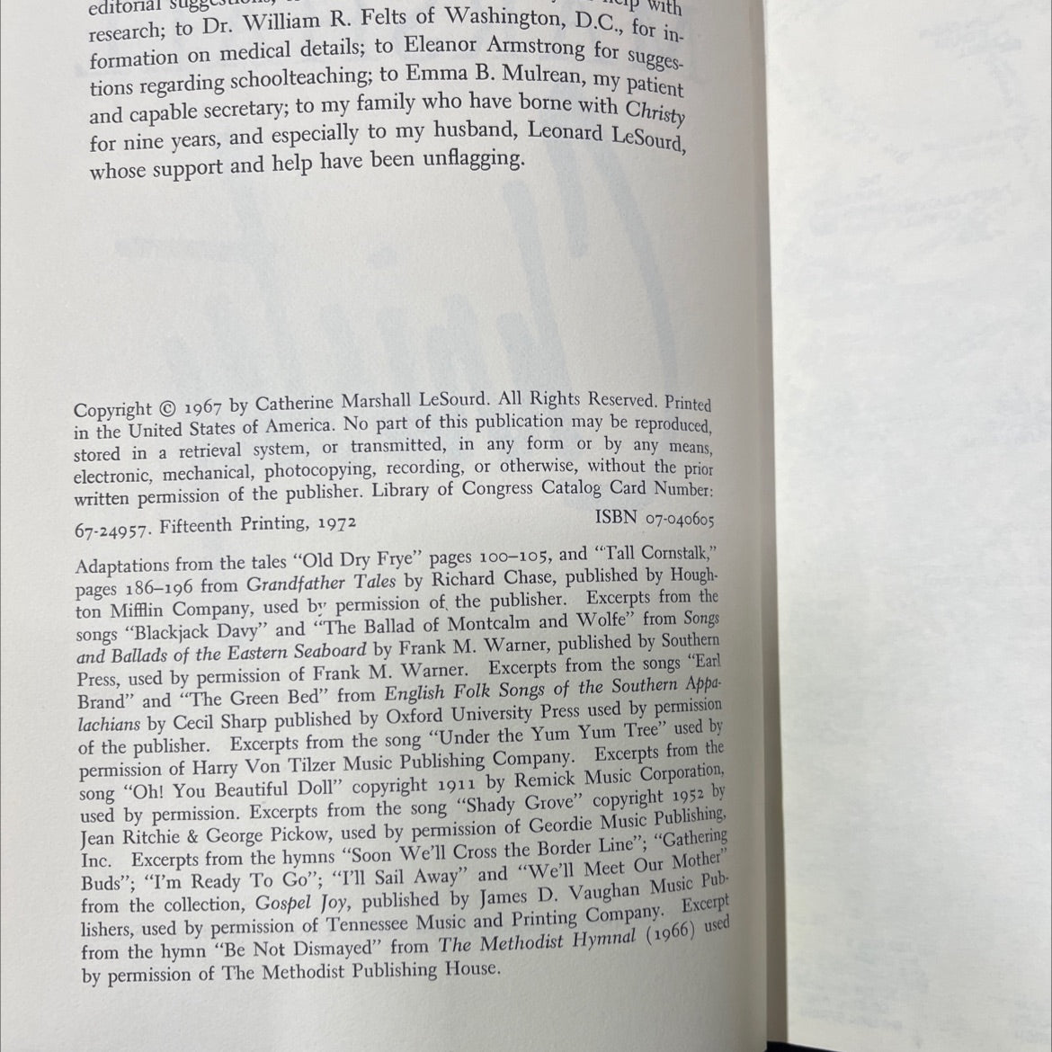 christy book, by catherine marshall, 1972 Hardcover image 3