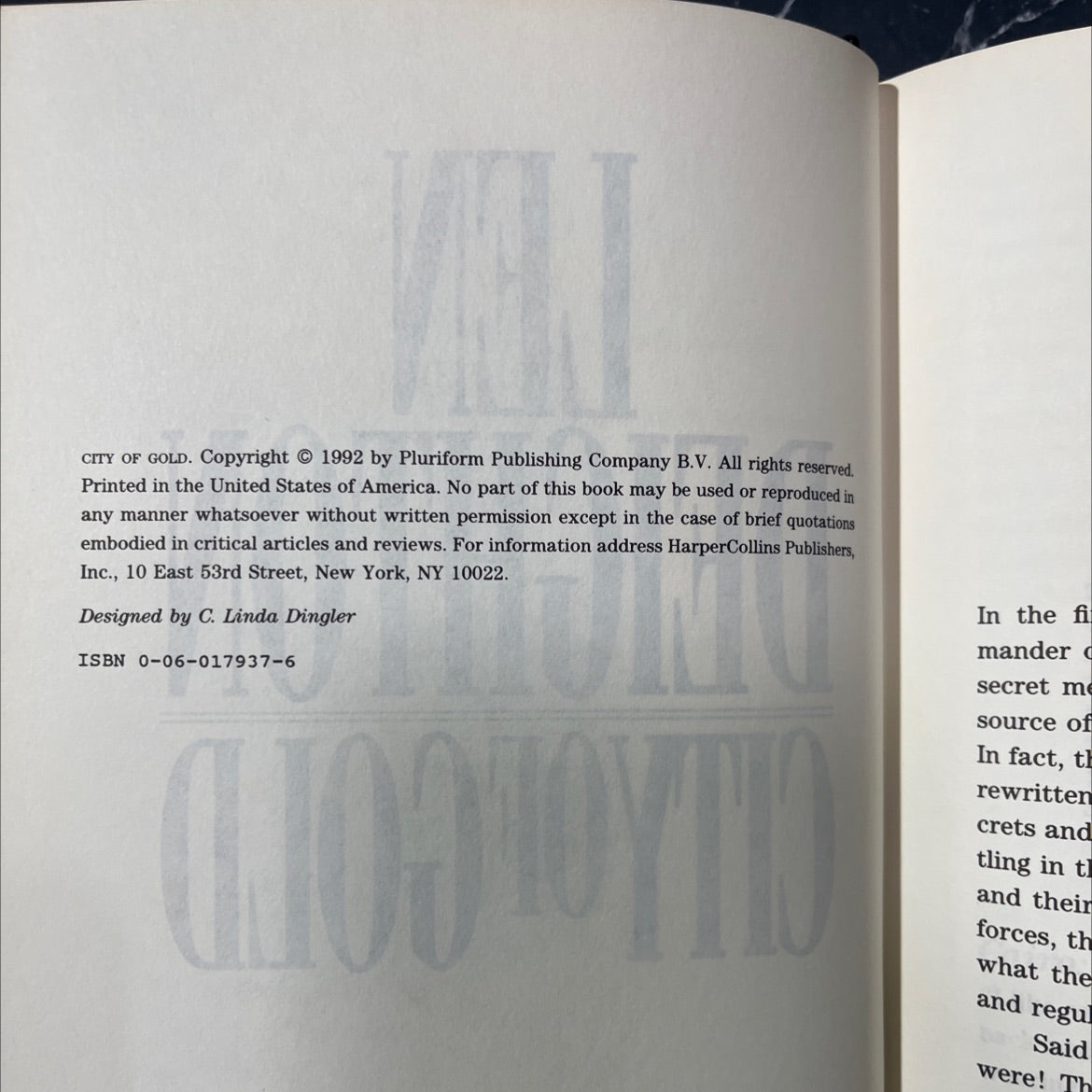 city of gold book, by len deighton, 1992 Hardcover image 3