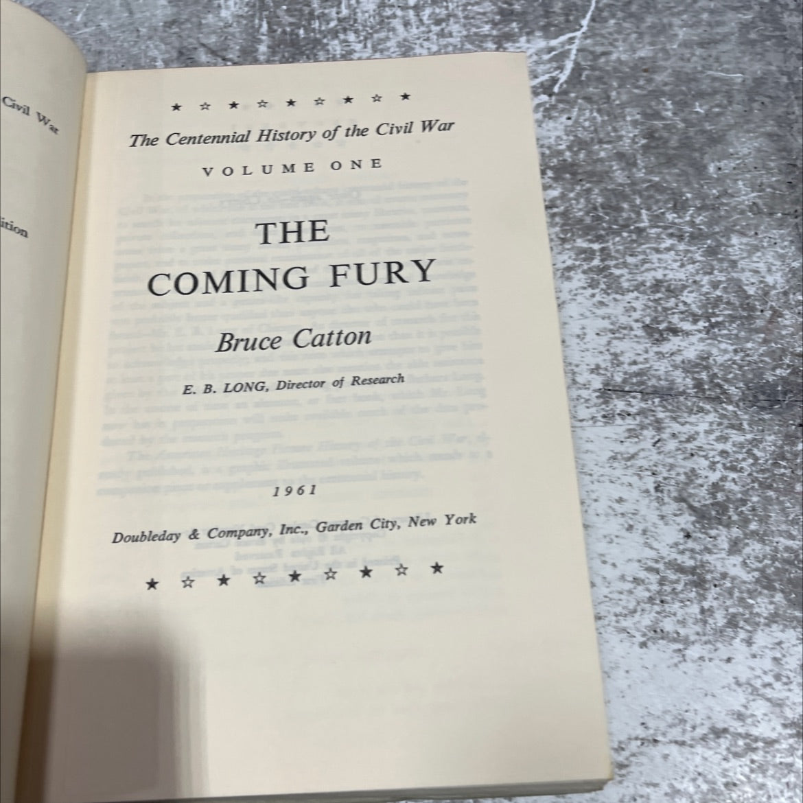 civil war the centennial history of the civil war volume one the coming fury book, by Bruce Catton, 1961 Hardcover image 2