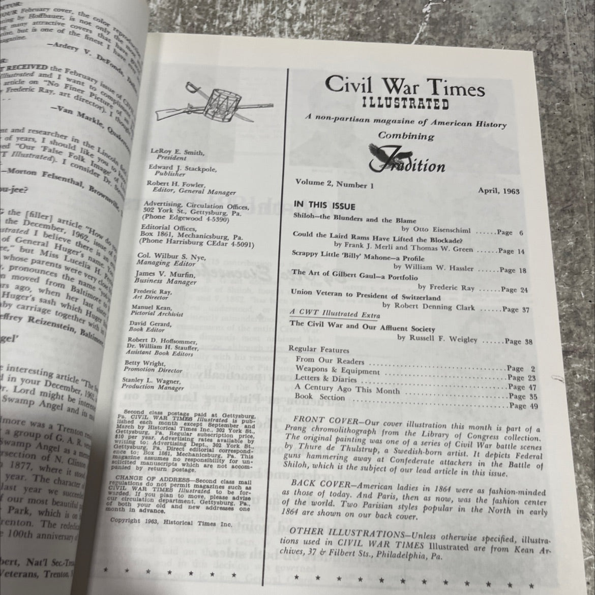 civil war times illustrated book, by unknown, 1963 Hardcover image 3
