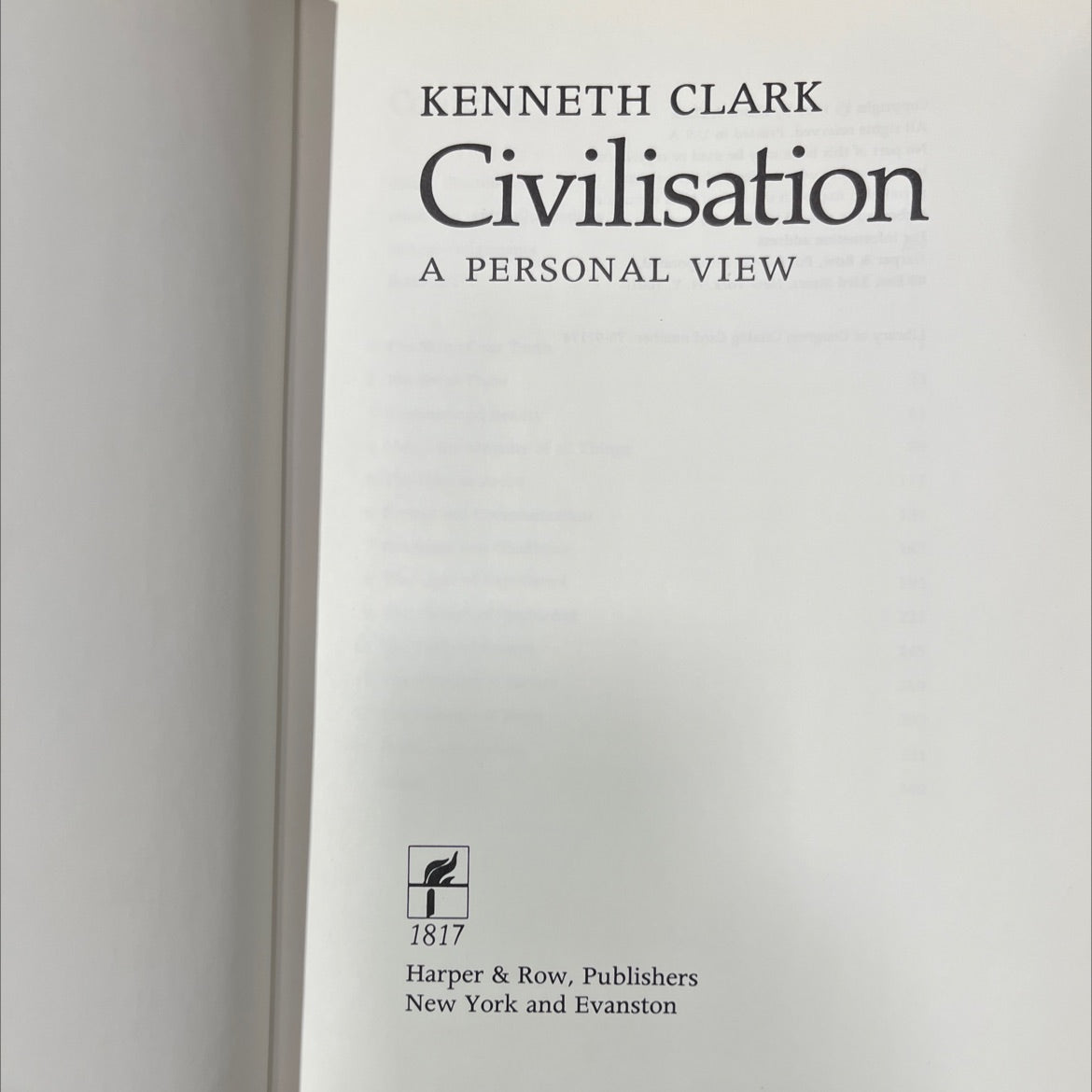 civilisation a personal view book, by kenneth clark, 1969 Hardcover image 2
