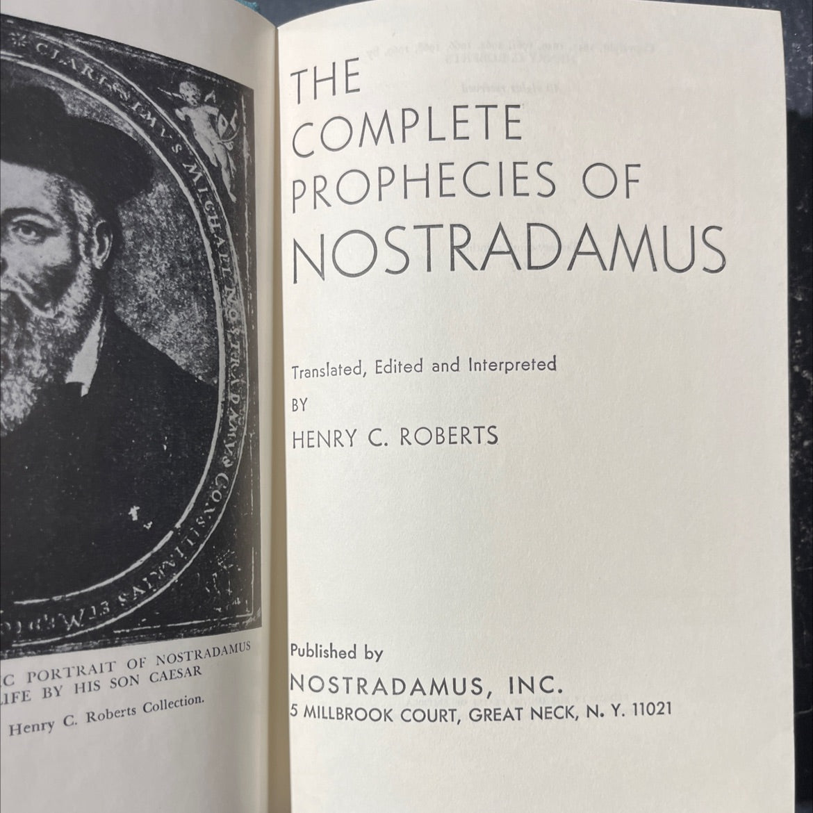 clarissimu the complete prophecies of nostradamus book, by henry c. roberts, 1975 Hardcover image 2