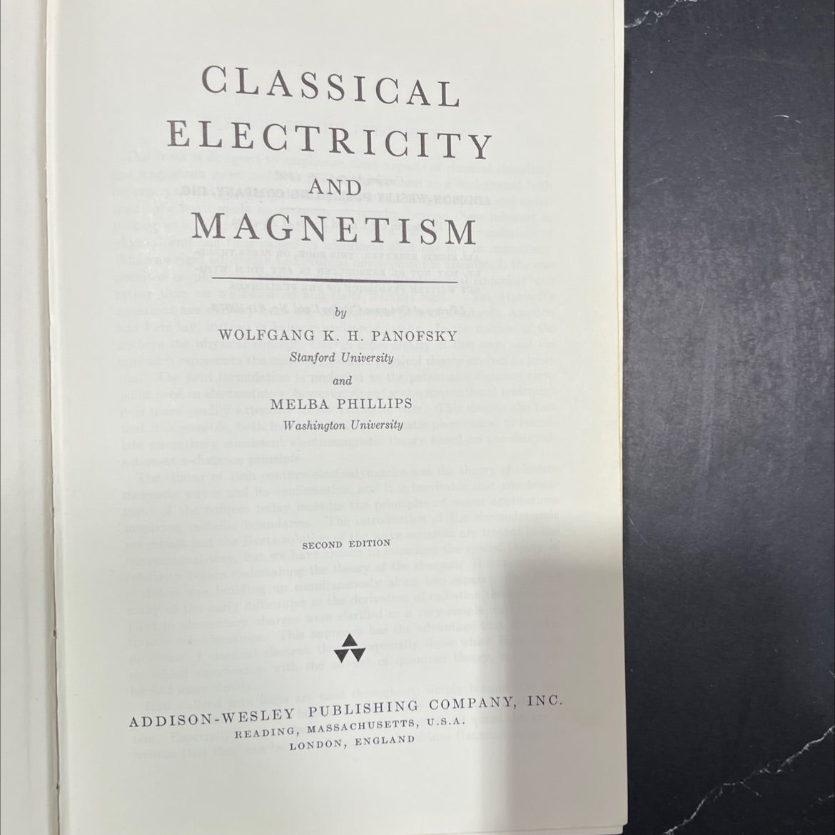 classical electricity and magnetism book, by wolfgang k. h. panofsky, melba phillips, 1962 Hardcover image 2