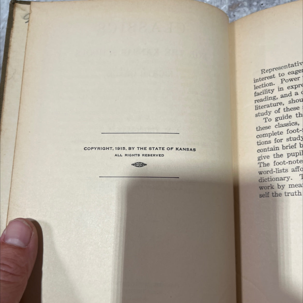 classics for the kansas schools eighth grade book, by a. m. thoroman, h. w. davis, 1915 Hardcover image 3