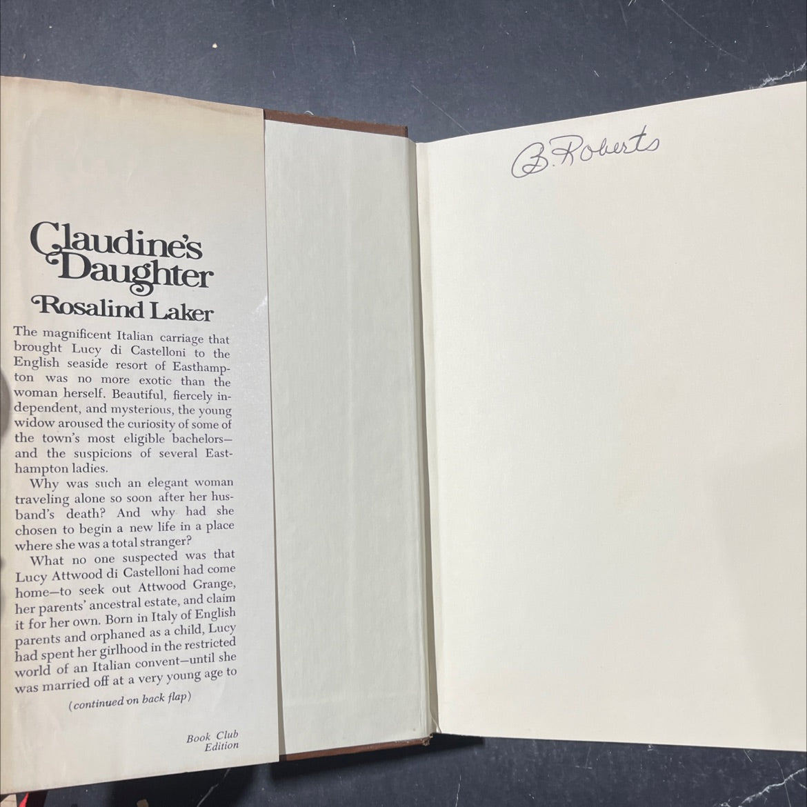 claudine's daughter book, by rosalind laker, 1979 Hardcover image 4