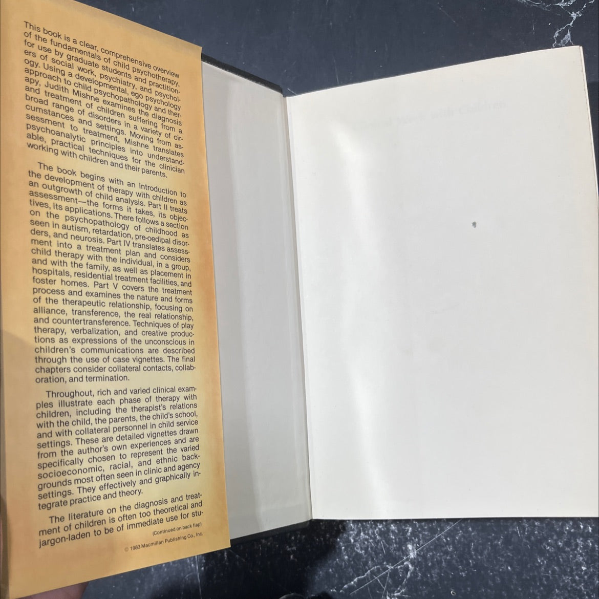 clinical work with children book, by judith marks mishne, 1983 Hardcover image 4