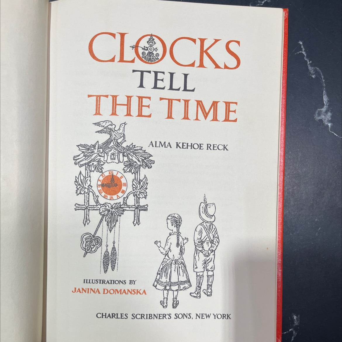 clocks tell the time book, by ja alma kehoe reck, 1960 Hardcover image 2
