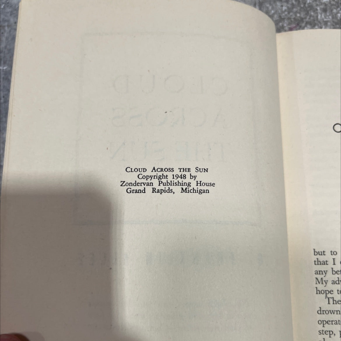 cloud across the sun book, by g. franklin allee, 1948 Hardcover image 3