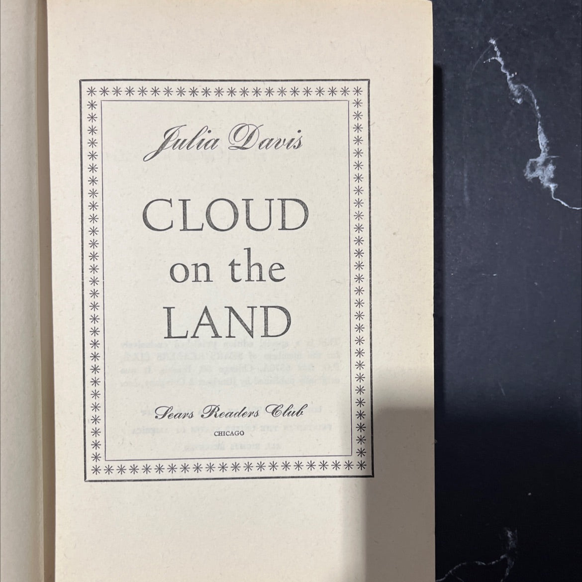 cloud on the land book, by julia davis, 1951 Hardcover image 2