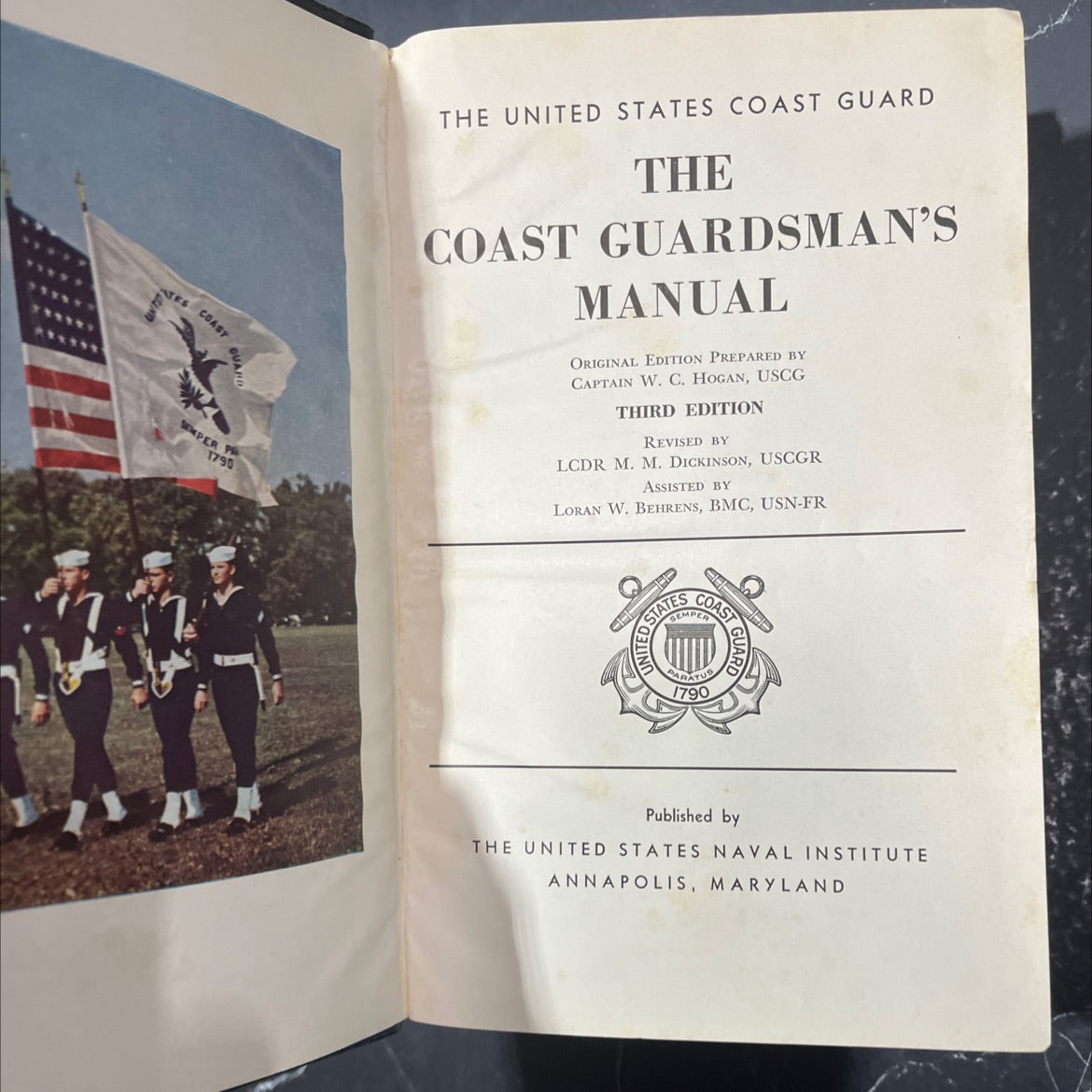 coast guardsman's manual book, by captain w. c. hogan, lcdr m. m. dickinson, 1958 Hardcover image 2