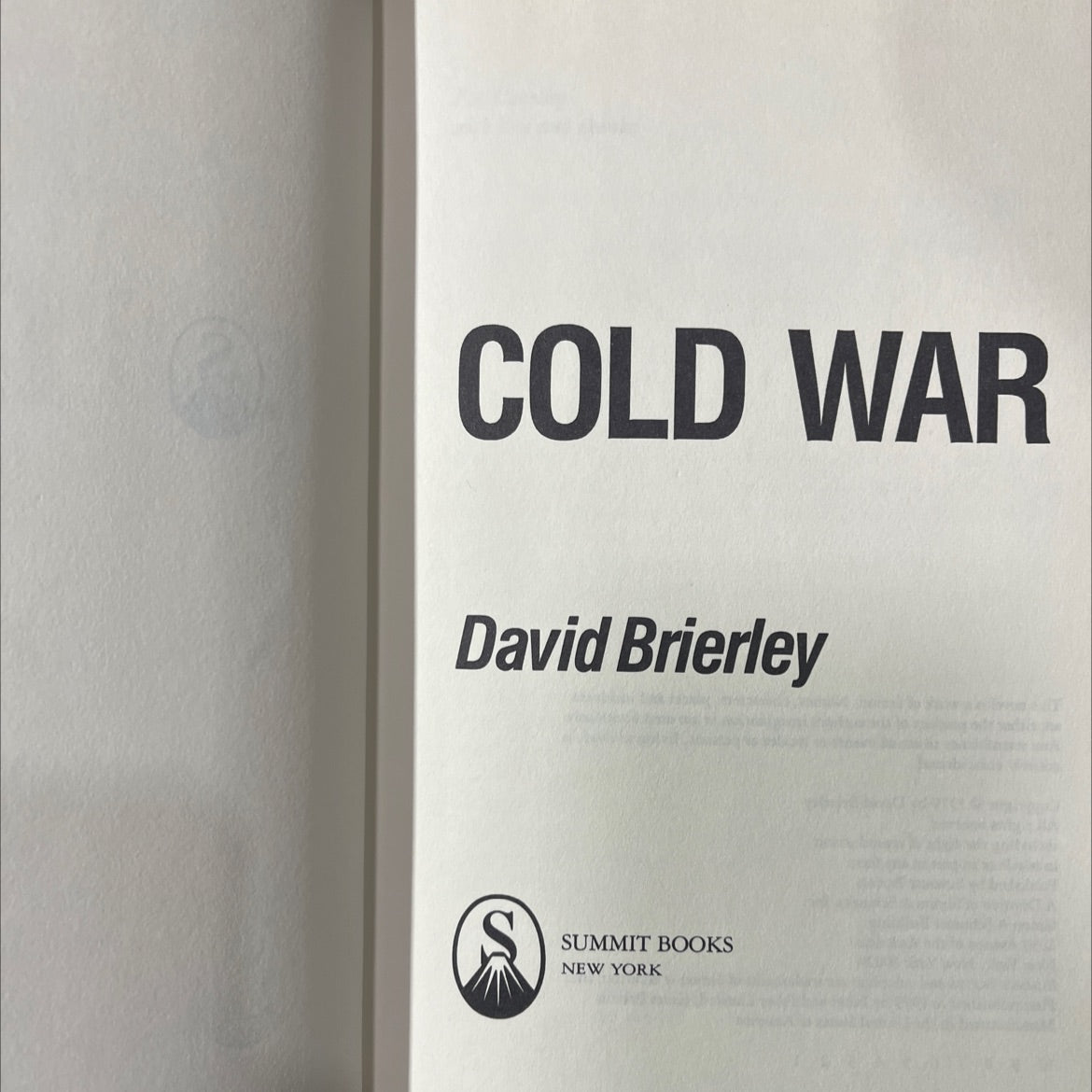cold war book, by David Brierley, 1979 Hardcover image 2