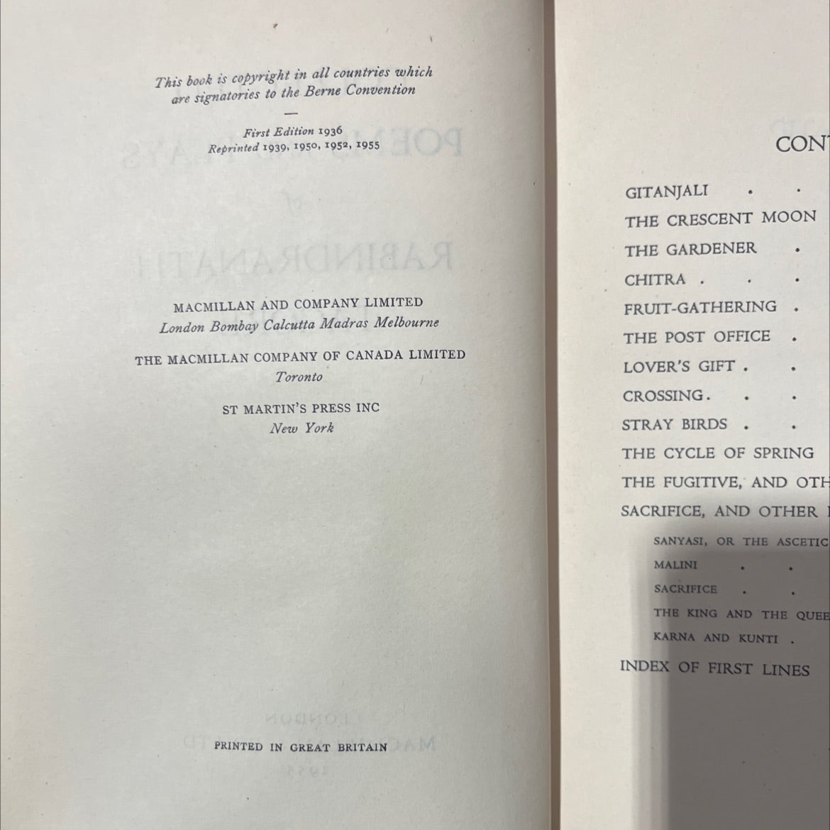 collected poems and plays of rabindranath tagore book, by rabindranath tagore, 1955 Hardcover image 3