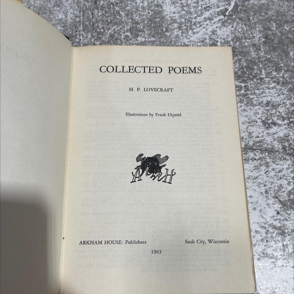collected poems book, by h. p. lovecraft, 1963 Hardcover, Rare, Vintage image 2