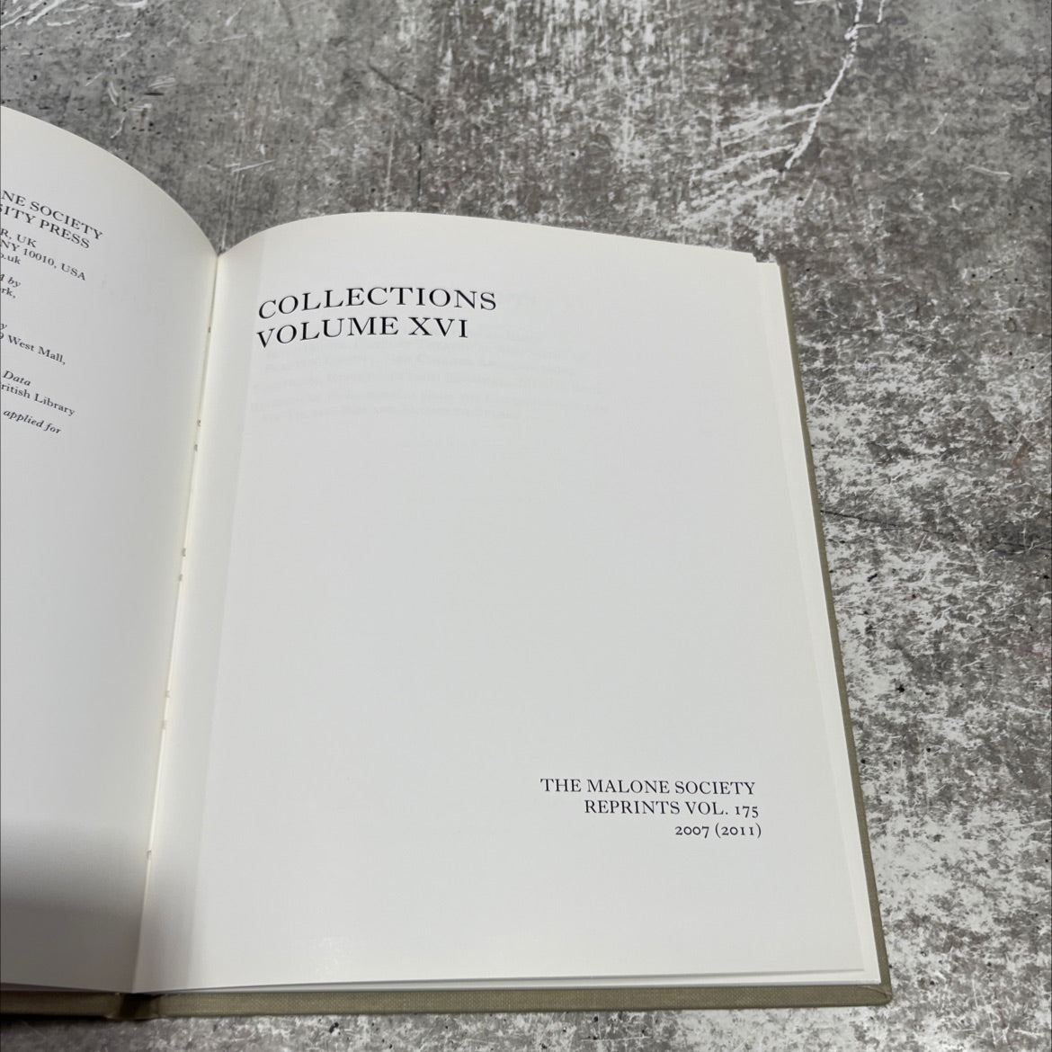 collections volume xvi book, by unknown, 2011 Hardcover image 2