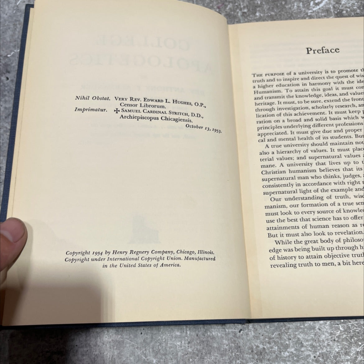 college apologetics book, by rev. anthony f. alexander, 1954 Hardcover image 3