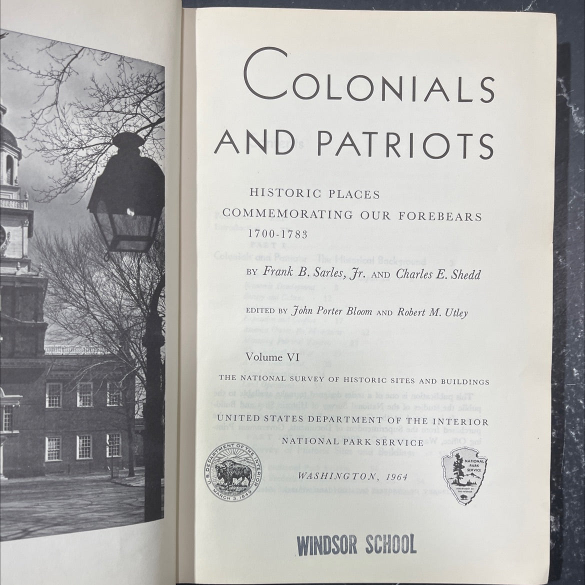 colonials and patriots historic places commemorating our forebears 1700-1783 book, by Frank B. Sarles, Jr. and Charles image 2