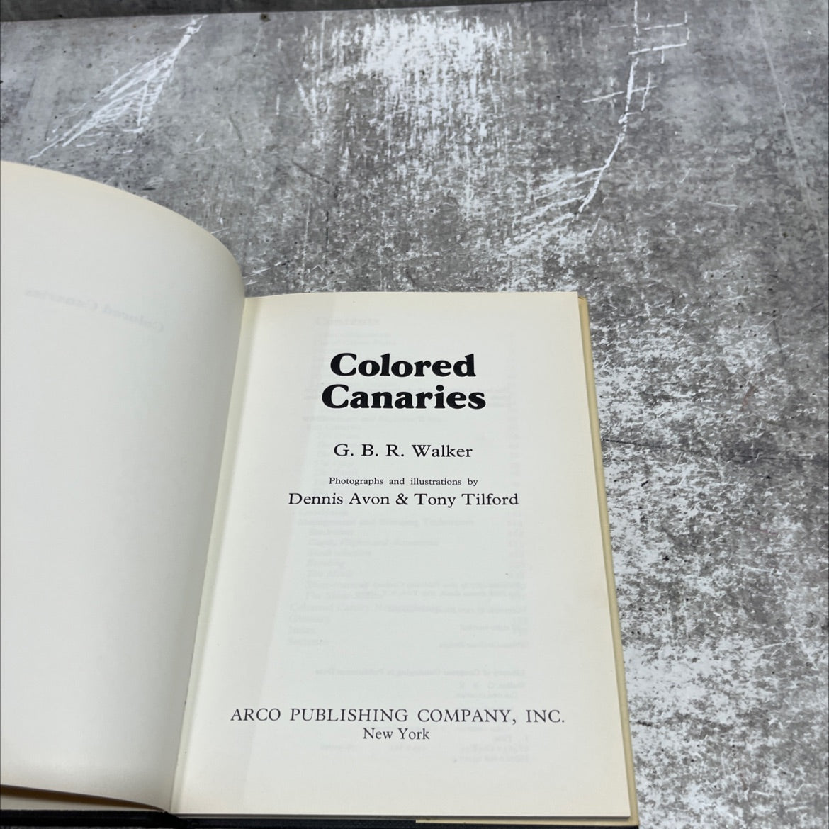 colored canaries book, by G. B. R. Walker, 1977 Hardcover image 2