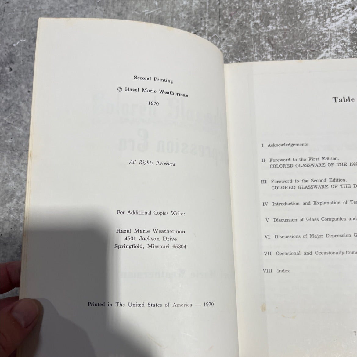 colored glassware of the depression era book, by hazel marie weatherman, 1970 Hardcover image 3