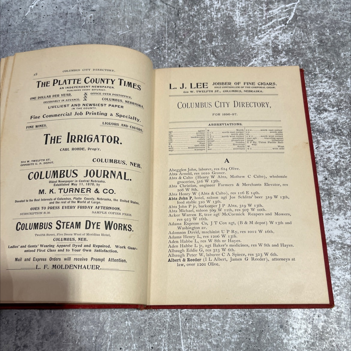 columbus and humphrey city directory for 1896-97 book, by j. m. wolfe, 1896 Hardcover image 3