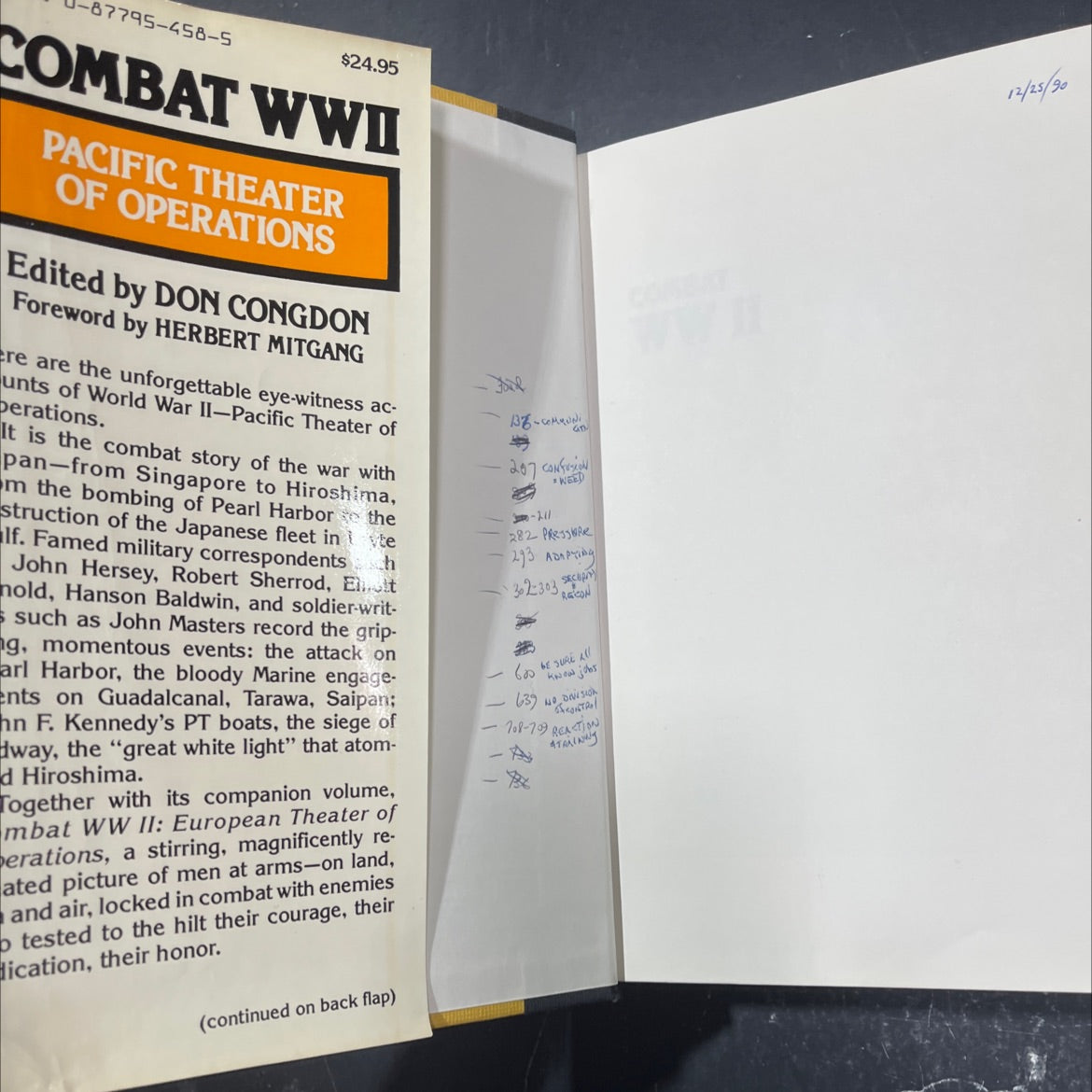 combat ww ii pacific theater of operations book, by Don Congdon, 1983 Hardcover image 4