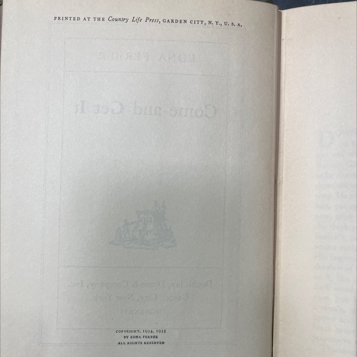 come and get it book, by edna ferber, 1936 Hardcover image 3