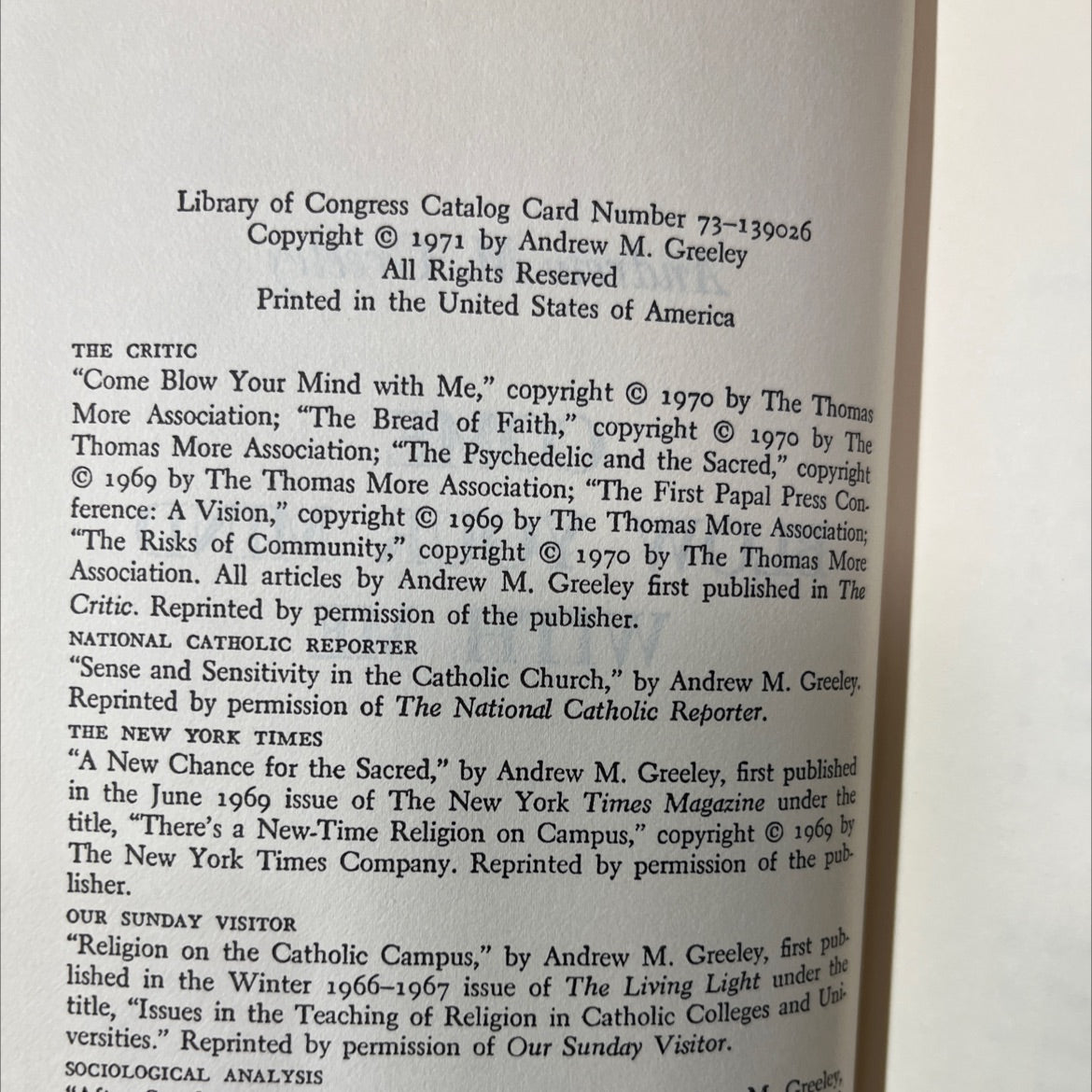 come blow your mind with me book, by Andrew M. Greeley, 1971 Hardcover image 3