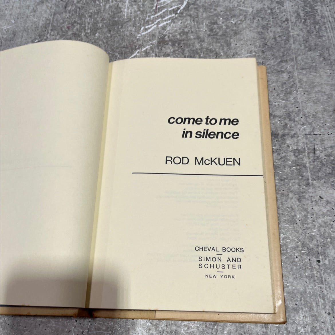 come to me in silence book, by Rod McKuen, 1973 Hardcover image 2